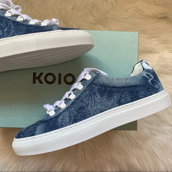 New! Rare Limited Edition KOIO Logo Acid Wash Infinity Denim Sneakers - Picture 2 of 13